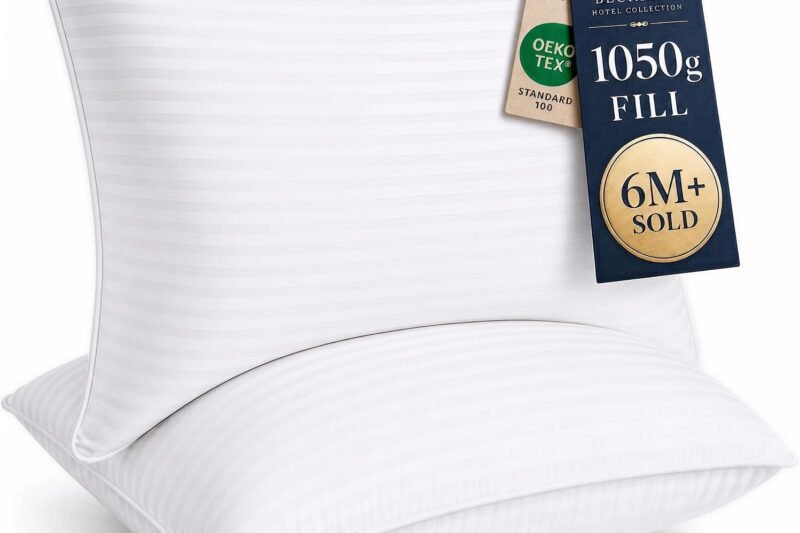 Beckham Hotel Collection Bed Pillows Standard/Queen Size Set of 2 – Original Soft Down Alternative Pillow for Sleeping – Soft Support for Back, Stomach or Side Sleepers